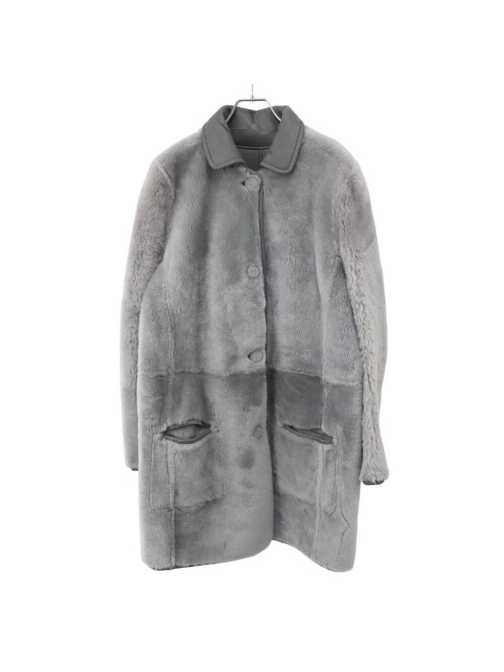 Celine by Phoebe Philo Reversible Shearling Coat 2 Gray 40